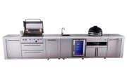 Mont Alpi Mont Alpi Deluxe Series 4-Burner Outdoor Kitchen Island with Beverage Center, Kamado & Storage MAi400-DBEVKAMXL