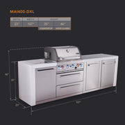 Mont Alpi Mont Alpi Deluxe Series 4-Burner Outdoor Kitchen Island with Storage Modules MAi400-DXL Outdoor Kitchen Pre-Built Bundle