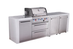 Mont Alpi Deluxe Series 4-Burner Outdoor Kitchen Island with Storage Modules
