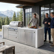 Mont Alpi Mont Alpi Deluxe Series 4-Burner Outdoor Kitchen Island with Storage Modules MAi400-DXL Outdoor Kitchen Pre-Built Bundle