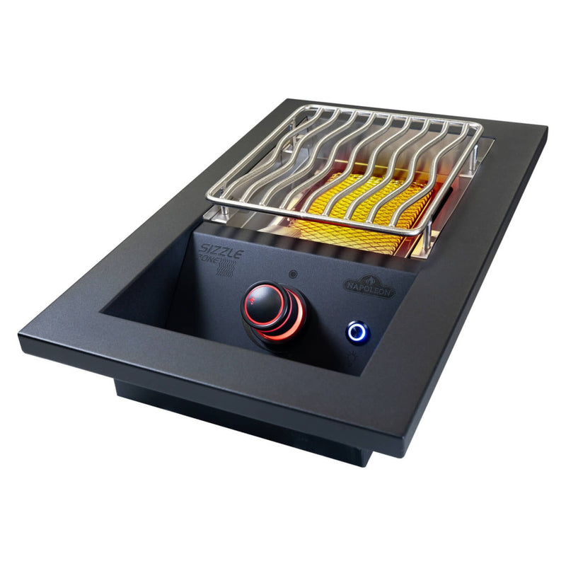 Napoleon Napoleon 700 Series 10" Built-in Single Infrared Drop-In Burner BIB10IR, Matte Black Natural Gas / Matte Black BIB10IRNMK Outdoor Kitchen Side Burner 629162154910
