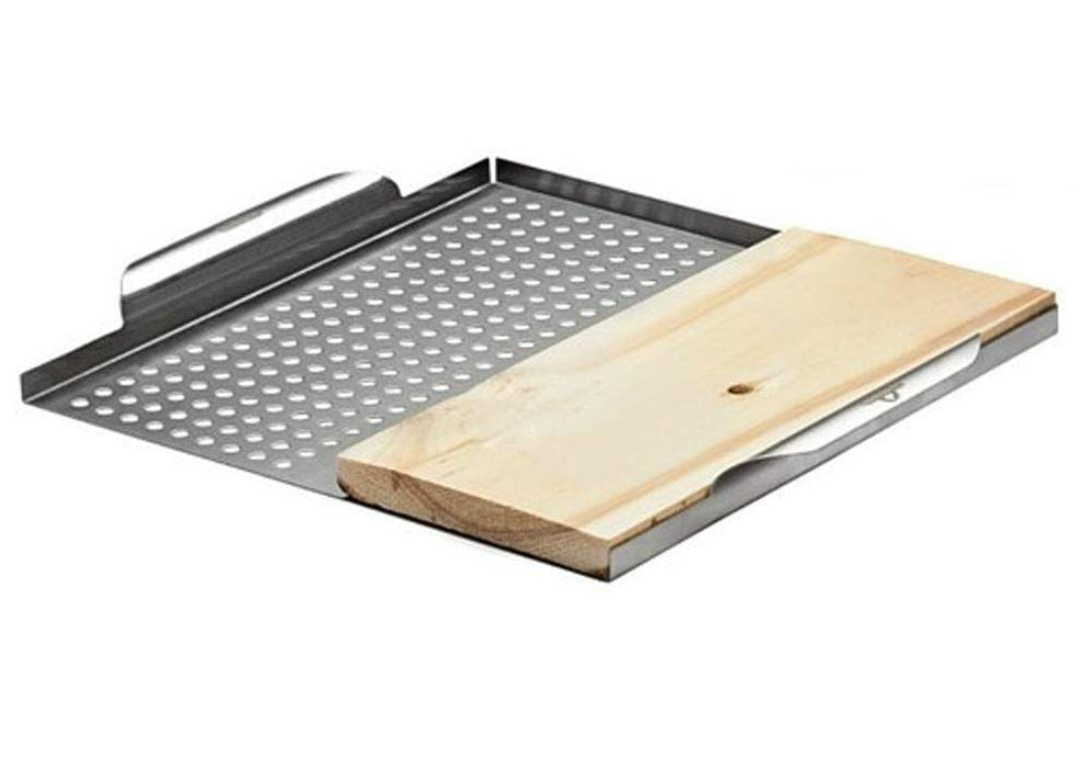Napoleon Napoleon 70026 Stainless Steel Multi-Functional Topper with Cedar Plank 70026 Accessory Grill Basket & Topper 629162700261