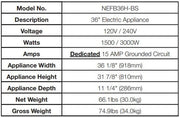 Napoleon Napoleon ELEMENT 36" Built-in Electric Fireplace NEFB36H-BS Canada Electric NEFB36H-BS-1 Built-In Electric Fireplace 629169074488