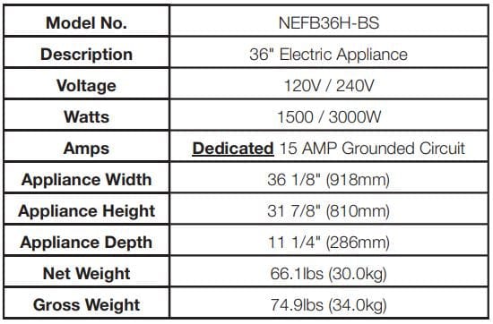 Napoleon Napoleon ELEMENT 36" Built-in Electric Fireplace NEFB36H-BS Canada Electric NEFB36H-BS-1 Built-In Electric Fireplace 629169074488