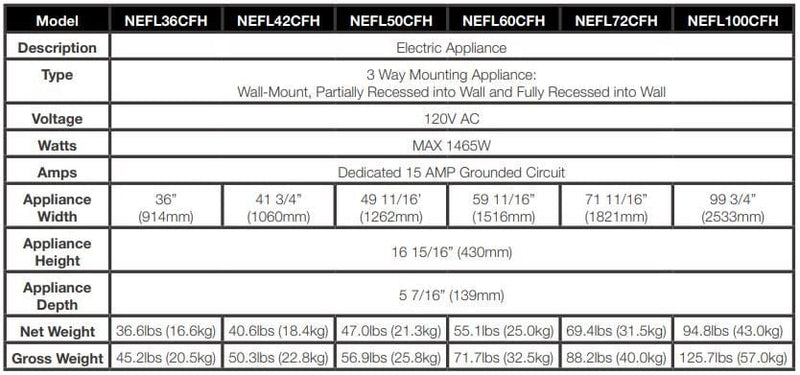 Napoleon Napoleon Entice 42" Wall Mount Electric Fireplace NEFL42CFH-1 Canada Electric NEFL42CFH-1 Wall Mount Electric Fireplace 629169077779