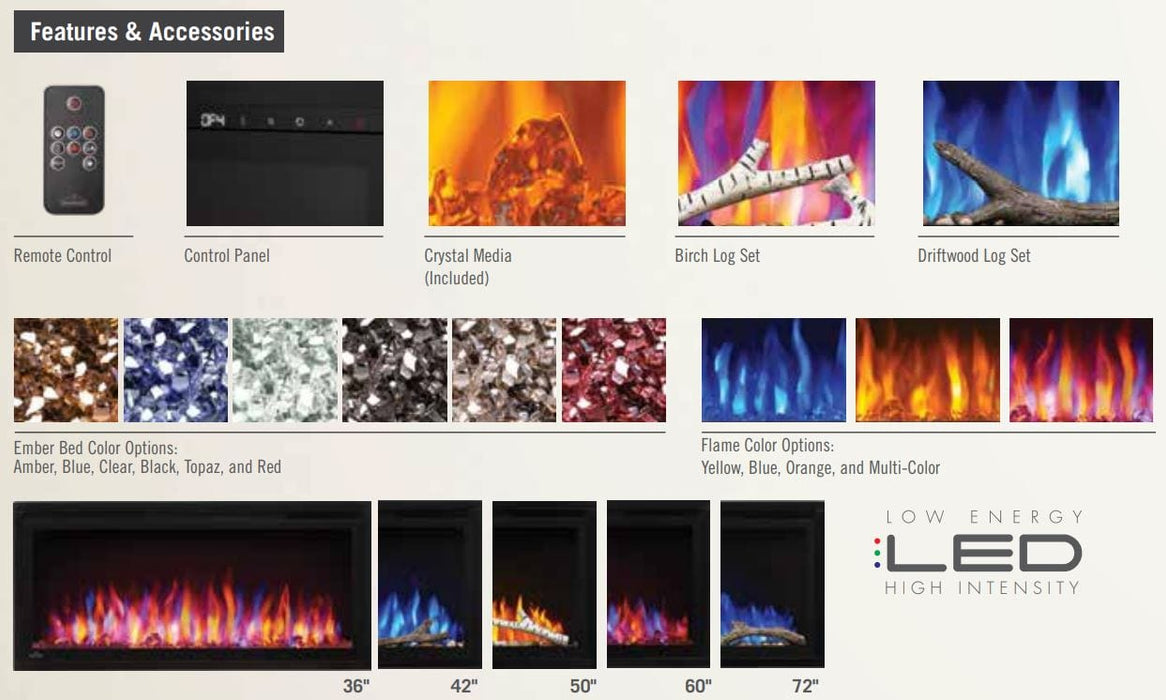 Napoleon Napoleon Entice 60" Wall Mount Electric Fireplace NEFL60CFH-1 Canada Electric NEFL60CFH-1 Wall Mount Electric Fireplace 629169088942