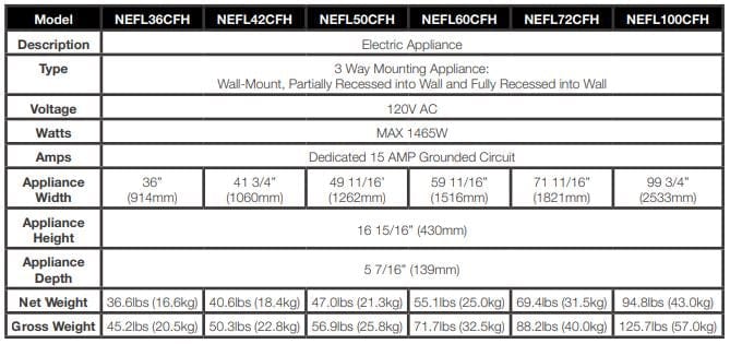 Napoleon Napoleon Entice 60" Wall Mount Electric Fireplace NEFL60CFH-1 Canada Electric NEFL60CFH-1 Wall Mount Electric Fireplace 629169088942