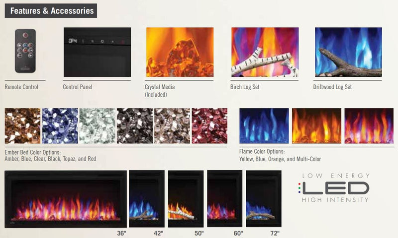 Napoleon Napoleon Entice 72" Wall Mount Electric Fireplace NEFL72CFH-1 Canada Electric NEFL72CFH-1 Wall Mount Electric Fireplace 629169077809