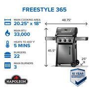 Napoleon Napoleon Freestyle 365 Gas Grill, Graphite Grey Freestanding Gas Grill
