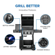 Napoleon Napoleon Freestyle 365 SB Gas Grill Propane / Graphite Grey F365DSBPGT-ECP Freestanding Gas Grill