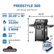 Napoleon Napoleon Freestyle 365 SB Gas Grill Propane / Graphite Grey F365DSBPGT-ECP Freestanding Gas Grill