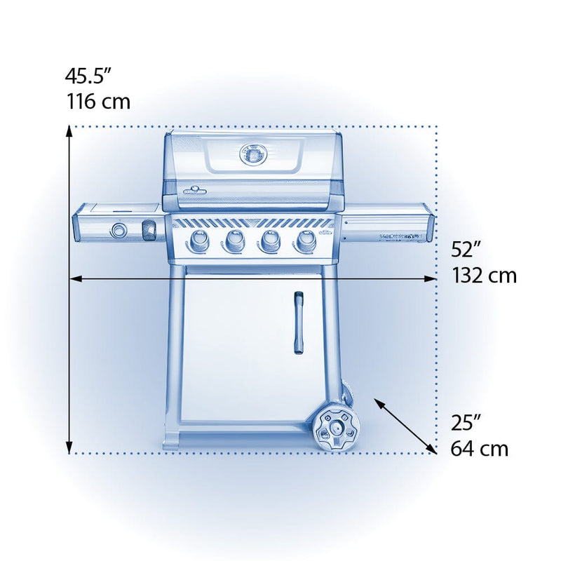 Napoleon Napoleon Freestyle 425 4-Burner BBQ with Side Burner Propane / Graphite Grey F425DSBPGT-ECP Freestanding Gas Grill