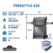 Napoleon Napoleon Freestyle 425 Gas Grill, Graphite Grey Freestanding Gas Grill