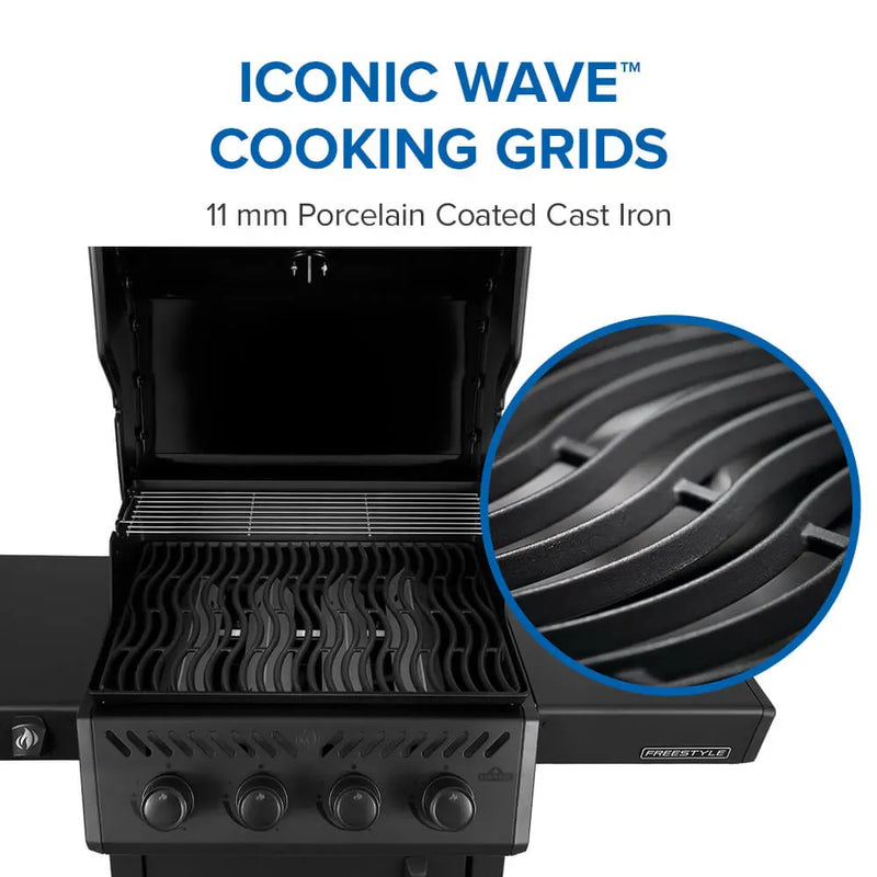 Napoleon Napoleon Freestyle 425 Gas Grill, Matte Black Freestanding Gas Grill