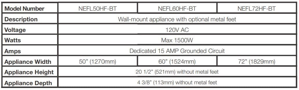 Napoleon Napoleon Harsten 72" Electric Fireplace with Bluetooth Speaker NEFL72HF-BT Canada Electric NEFL72HF-BT Wall Mount Electric Fireplace