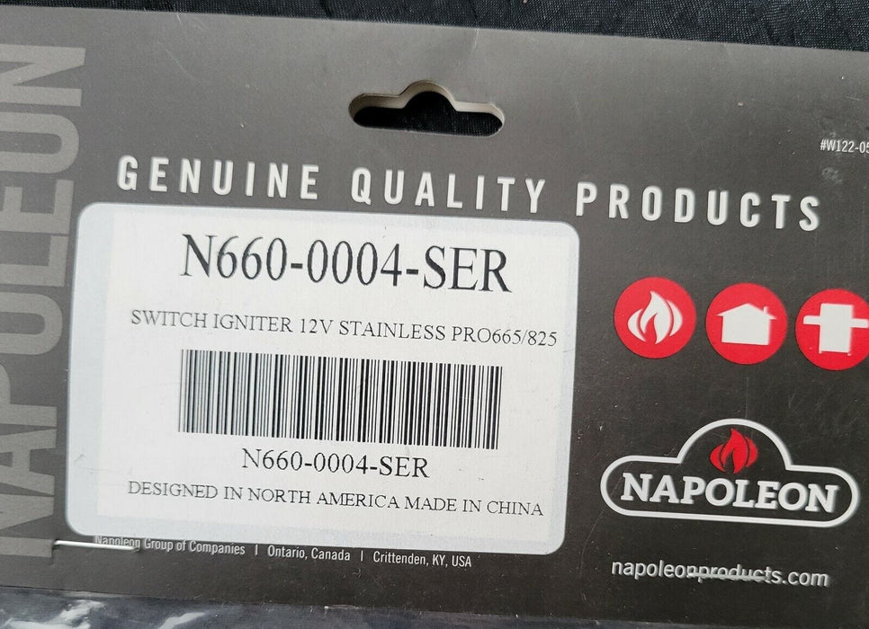 Napoleon Napoleon Igniter Switch w harness ( BIPRO665 & PRO665) N660-0004-SER N660-0004-SER Part Igniter, Electrode & Collector Box