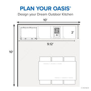 Napoleon Napoleon OASIS 24" x 24" Stainless Steel Countertop with 10" Burner Cutout CT-2424-BIB10 Outdoor Kitchen Countertops 629162161048