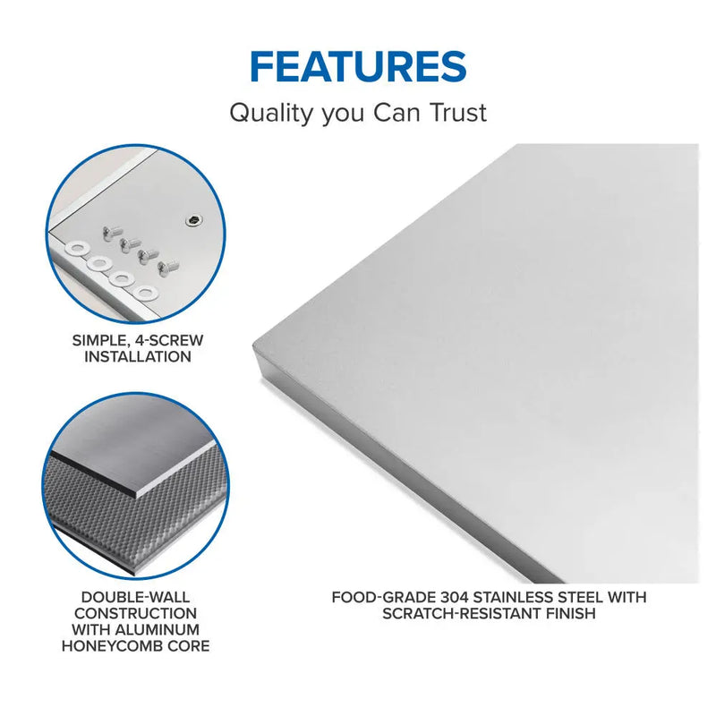 Napoleon Napoleon OASIS 24" x 24" Stainless Steel Countertop with 10" Burner Cutout CT-2424-BIB10 Outdoor Kitchen Countertops 629162161048