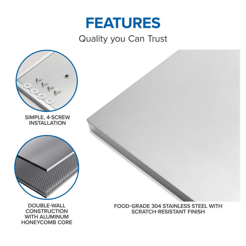 Napoleon Napoleon OASIS 24" x 24" Stainless Steel Countertop with 12" Burner Cutout CT-2424-BIB12 Outdoor Kitchen Countertops 629162161079
