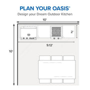 Napoleon Napoleon OASIS 24" x 24" Stainless Steel Countertop with 18" Burner Cutout CT-2424-UGC18 Outdoor Kitchen Countertops 629162161086