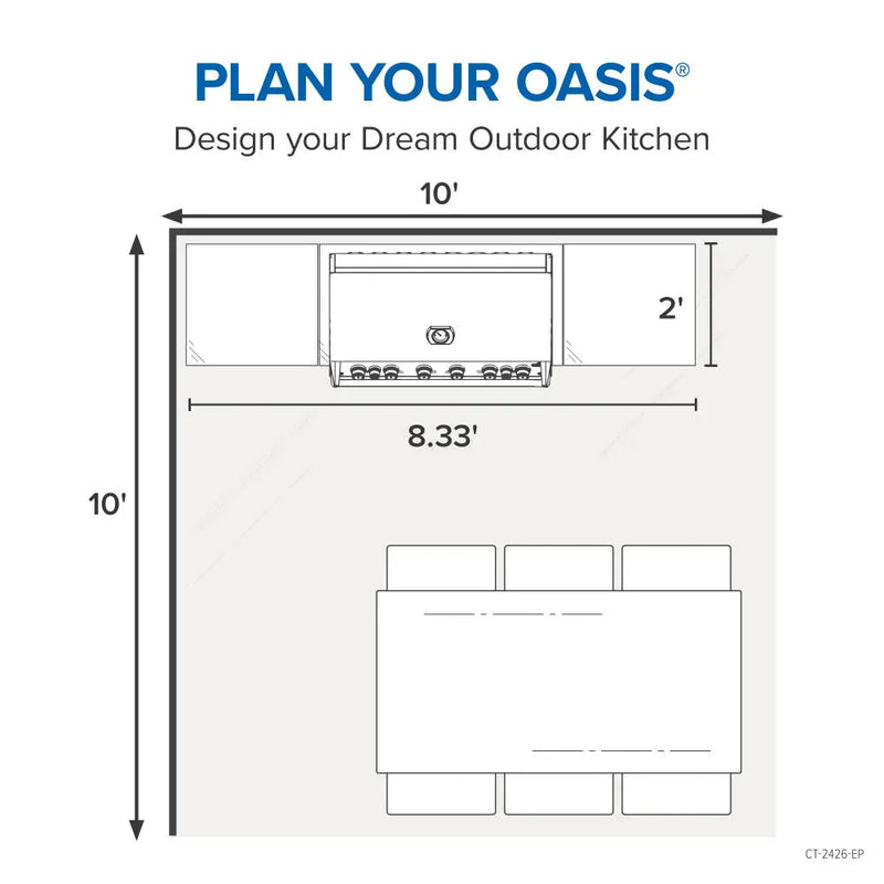 Napoleon Napoleon OASIS 24" x 26" Stainless Steel End Countertop CT-2426-EP Outdoor Kitchen Countertops 629162161055