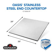 Napoleon Napoleon OASIS 24" x 26" Stainless Steel End Countertop CT-2426-EP Outdoor Kitchen Countertops 629162161055