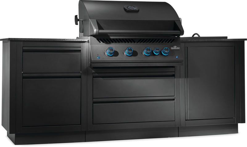 Napoleon Napoleon Oasis 300 Bundle, Built-In 700 Series 32 with Infrared Rear Burner, Matte Black Outdoor Kitchen Pre-Built Bundle