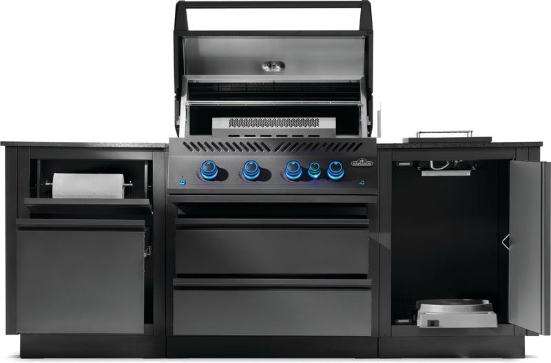 Napoleon Napoleon Oasis 300 Bundle, Built-In 700 Series 32 with Infrared Rear Burner, Matte Black Outdoor Kitchen Pre-Built Bundle