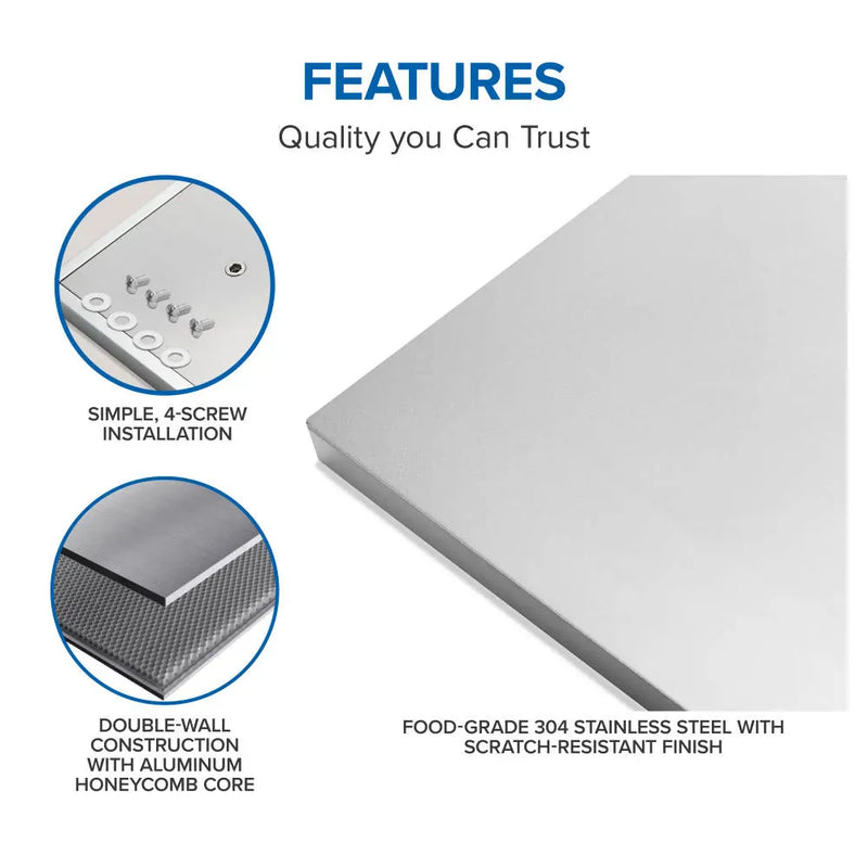 Napoleon Napoleon OASIS 42" x 24" Stainless Steel Countertop for 38" Grill Head CT-4224-UGC38 Outdoor Kitchen Countertops 629162161109