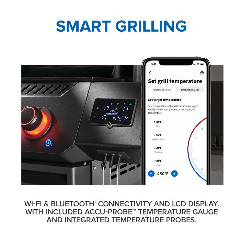 Napoleon Napoleon Phantom Prestige 500 Connected RSIB Gas Grill, Matte Black Freestanding Gas Grill