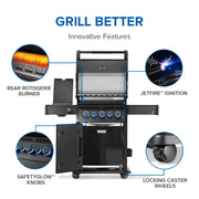 Napoleon Napoleon Phantom Rogue PRO-S 425 RSIB Gas Grill, Matte Black Freestanding Gas Grill