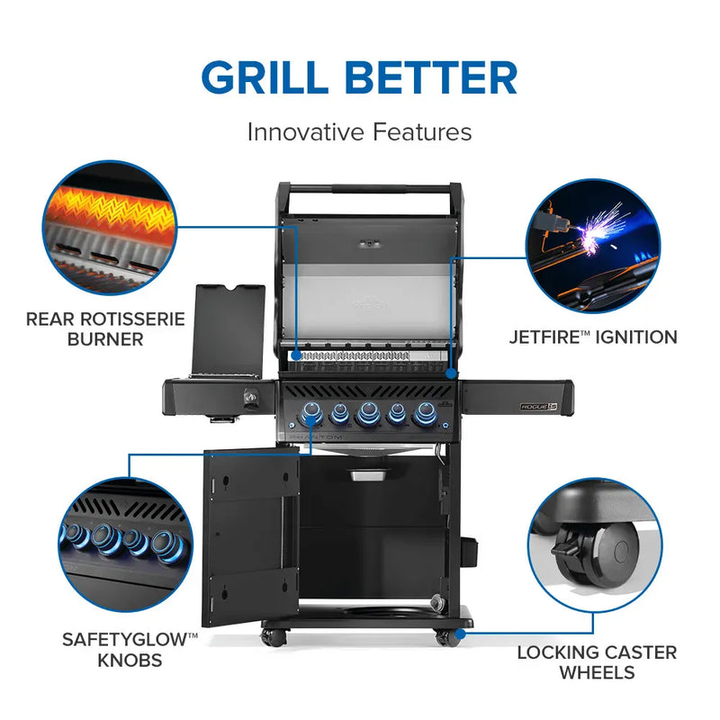 Napoleon Napoleon Phantom Rogue PRO-S 425 RSIB Gas Grill, Matte Black Freestanding Gas Grill