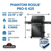 Napoleon Napoleon Phantom Rogue PRO-S 425 RSIB Gas Grill, Matte Black Freestanding Gas Grill