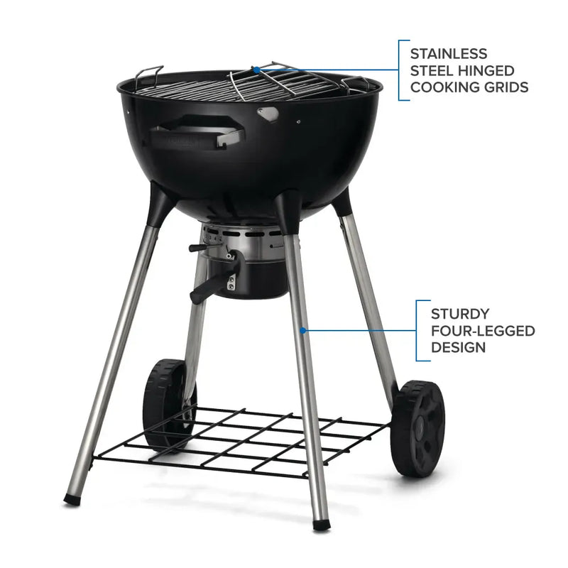 Napoleon Napoleon Premium 18" Charcoal Kettle Grill Charcoal / Black NK18K-LEG-3 Freestanding Charcoal Grill 629162146984