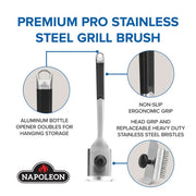 Napoleon Napoleon Premium Pro Stainless Steel Grill Brush GABR007 Accessory Cleaning Brush 629162156884