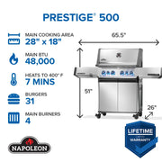 Napoleon Napoleon Prestige 500 RSIB Gas Grill Freestanding Gas Grill