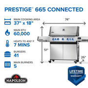 Napoleon Napoleon Prestige 665 Connected RSIB Gas Grill Freestanding Gas Grill