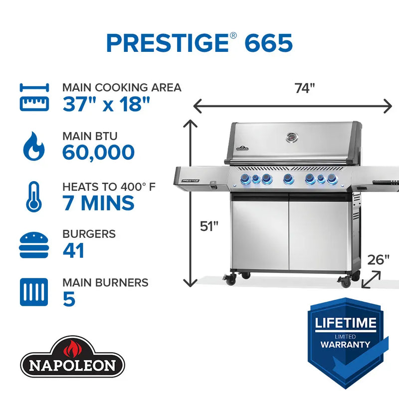 Napoleon Napoleon Prestige 665 RSIB Gas Grill Freestanding Gas Grill
