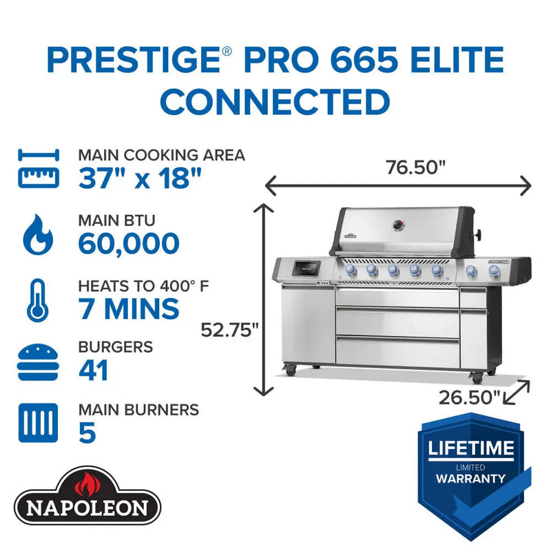Napoleon Napoleon Prestige PRO 665 Elite Gas Grill Freestanding Gas Grill