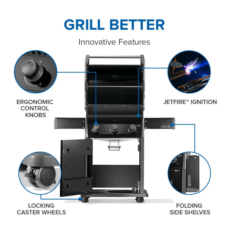 Napoleon Napoleon Rogue 425 Gas Grill, Black Freestanding Gas Grill