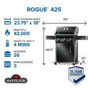 Napoleon Napoleon Rogue 425 Gas Grill, Black Freestanding Gas Grill