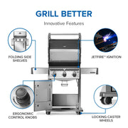 Napoleon Napoleon Rogue 425 Gas Grill, Stainless Steel Freestanding Gas Grill
