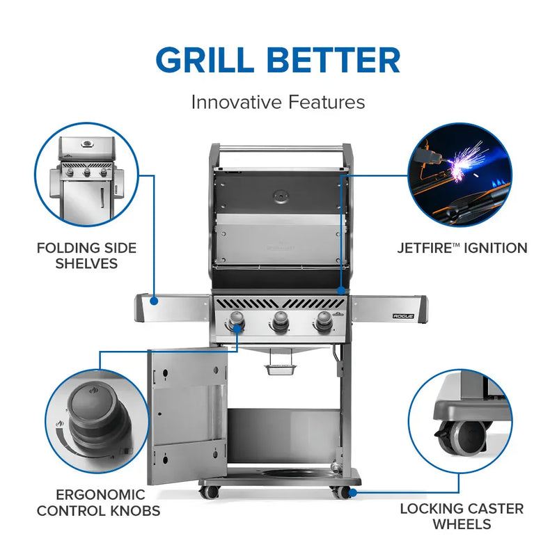 Napoleon Napoleon Rogue 425 Gas Grill, Stainless Steel Freestanding Gas Grill