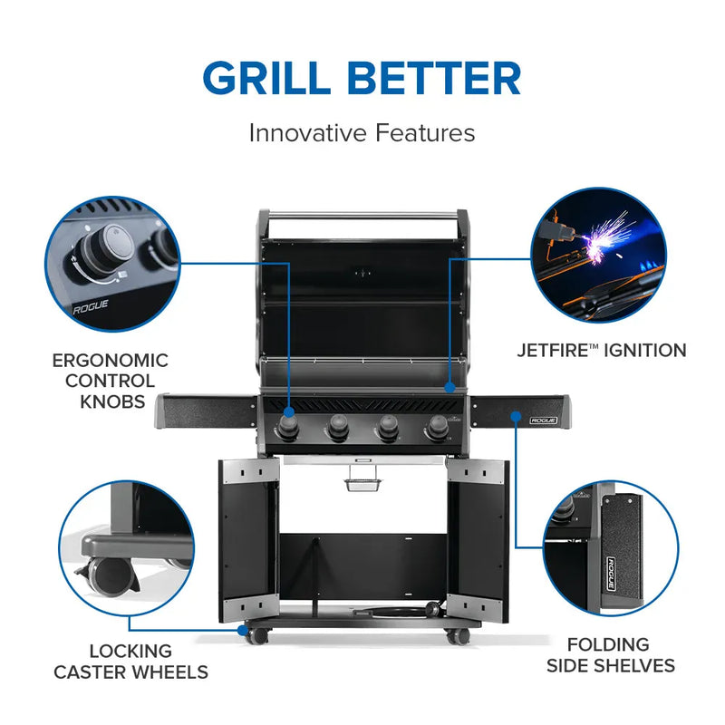 Napoleon Napoleon Rogue 525 Gas Grill, Black Freestanding Gas Grill