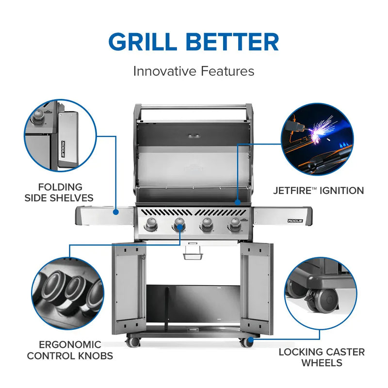 Napoleon Napoleon Rogue 525 Gas Grill, Stainless Steel Freestanding Gas Grill