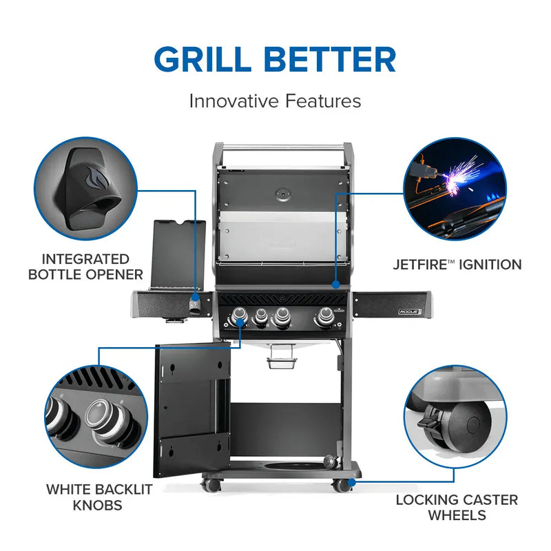 Napoleon Napoleon Rogue PRO 425 SIB Gas Grill, Black Freestanding Gas Grill