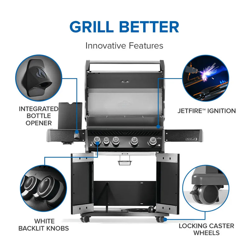 Napoleon Napoleon Rogue PRO 525 SIB Gas Grill, Black Freestanding Gas Grill
