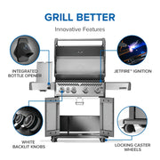 Napoleon Napoleon Rogue PRO 525 SIB Gas Grill, Stainless Steel Freestanding Gas Grill