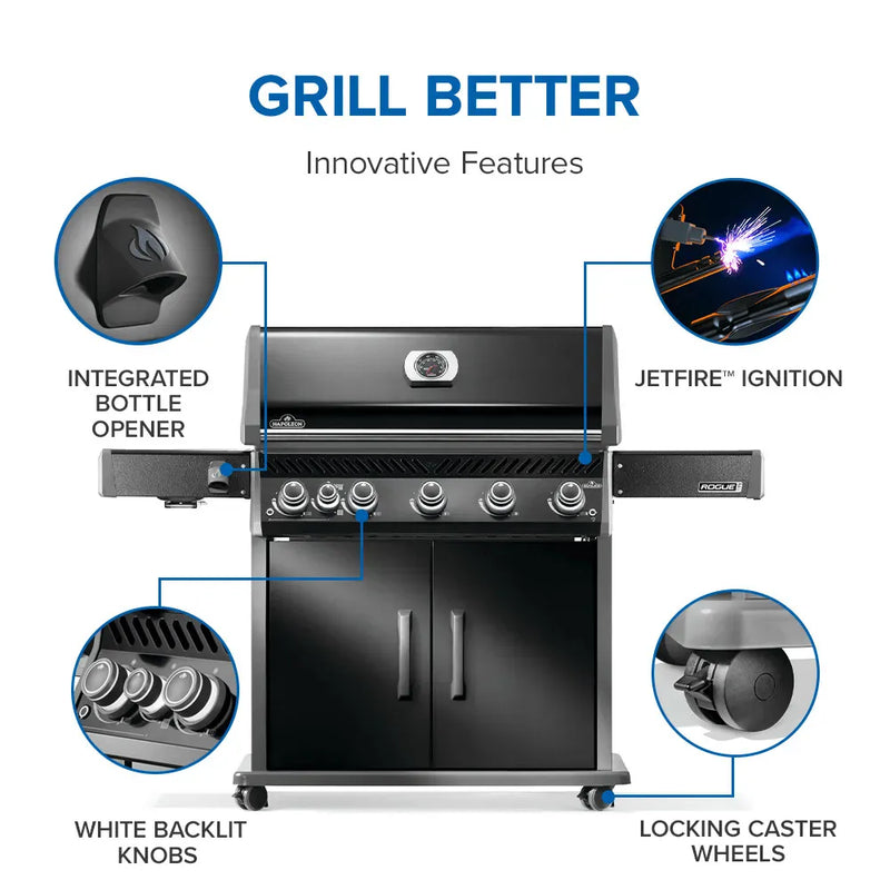 Napoleon Napoleon Rogue PRO 625 SIB Gas Grill, Black Freestanding Gas Grill