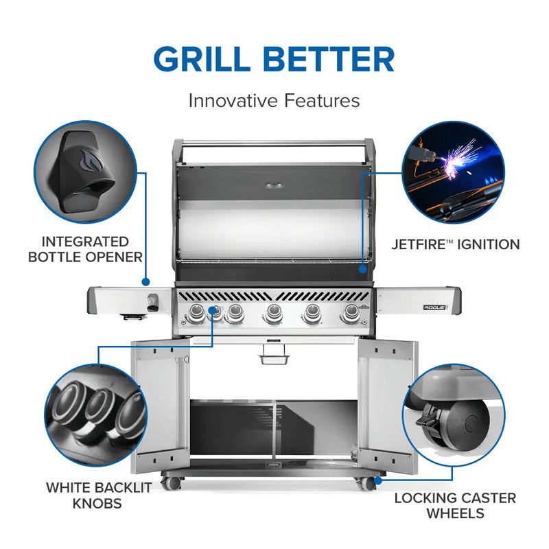 Napoleon Napoleon Rogue PRO 625 SIB Gas Grill, Stainless Steel Freestanding Gas Grill